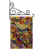 Pansies with Butterflies - Bugs & Frogs Garden Friends Vertical Impressions Decorative Flags HG104082 Made In USA