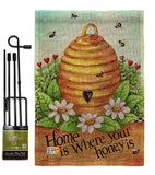 Bee Hive Home - Bugs & Frogs Garden Friends Vertical Impressions Decorative Flags HG104083 Made In USA