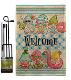 Summer Gnomes - Bugs & Frogs Garden Friends Vertical Impressions Decorative Flags HG104135 Made In USA