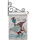 Ice Skating Gnome - Bugs & Frogs Garden Friends Vertical Impressions Decorative Flags HG104149 Made In USA