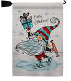 Ice Skating Gnome - Bugs & Frogs Garden Friends Vertical Impressions Decorative Flags HG104149 Made In USA