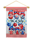 July 4th Gnome - Bugs & Frogs Garden Friends Vertical Impressions Decorative Flags HG104159 Made In USA