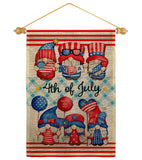 July 4th Gnome - Bugs & Frogs Garden Friends Vertical Impressions Decorative Flags HG104159 Made In USA
