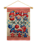 July 4th Gnome - Bugs & Frogs Garden Friends Vertical Impressions Decorative Flags HG104159 Made In USA