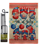 July 4th Gnome - Bugs & Frogs Garden Friends Vertical Impressions Decorative Flags HG104159 Made In USA