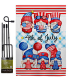 July 4th Gnome - Bugs & Frogs Garden Friends Vertical Impressions Decorative Flags HG104159 Made In USA