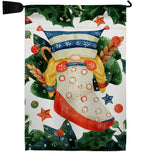 Winter Sock Gnomid - Bugs & Frogs Garden Friends Vertical Impressions Decorative Flags HG104162 Made In USA