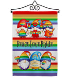 Peace Pride Gnome - Bugs & Frogs Garden Friends Vertical Impressions Decorative Flags HG104165 Made In USA