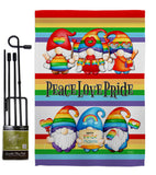 Peace Pride Gnome - Bugs & Frogs Garden Friends Vertical Impressions Decorative Flags HG104165 Made In USA