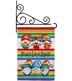 Peace Pride Gnome - Bugs & Frogs Garden Friends Vertical Impressions Decorative Flags HG104165 Made In USA