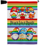 Peace Pride Gnome - Bugs & Frogs Garden Friends Vertical Impressions Decorative Flags HG104165 Made In USA