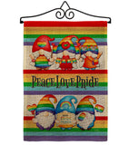 Peace Pride Gnome - Bugs & Frogs Garden Friends Vertical Impressions Decorative Flags HG104165 Made In USA