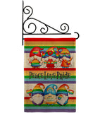 Peace Pride Gnome - Bugs & Frogs Garden Friends Vertical Impressions Decorative Flags HG104165 Made In USA