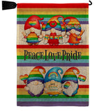 Peace Pride Gnome - Bugs & Frogs Garden Friends Vertical Impressions Decorative Flags HG104165 Made In USA