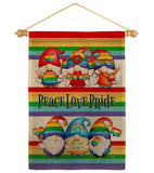 Peace Pride Gnome - Bugs & Frogs Garden Friends Vertical Impressions Decorative Flags HG104165 Made In USA