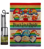 Peace Pride Gnome - Bugs & Frogs Garden Friends Vertical Impressions Decorative Flags HG104165 Made In USA