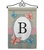 Butterflies B Initial - Bugs & Frogs Garden Friends Vertical Impressions Decorative Flags HG130132 Made In USA