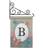 Butterflies B Initial - Bugs & Frogs Garden Friends Vertical Impressions Decorative Flags HG130132 Made In USA