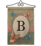 Butterflies B Initial - Bugs & Frogs Garden Friends Vertical Impressions Decorative Flags HG130132 Made In USA