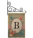 Butterflies B Initial - Bugs & Frogs Garden Friends Vertical Impressions Decorative Flags HG130132 Made In USA