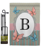 Butterflies B Initial - Bugs & Frogs Garden Friends Vertical Impressions Decorative Flags HG130132 Made In USA