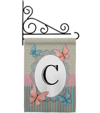 Butterflies C Initial - Bugs & Frogs Garden Friends Vertical Impressions Decorative Flags HG130133 Made In USA