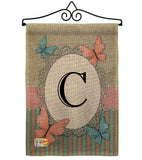 Butterflies C Initial - Bugs & Frogs Garden Friends Vertical Impressions Decorative Flags HG130133 Made In USA