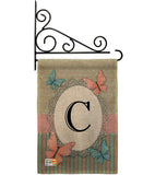 Butterflies C Initial - Bugs & Frogs Garden Friends Vertical Impressions Decorative Flags HG130133 Made In USA