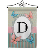 Butterflies D Initial - Bugs & Frogs Garden Friends Vertical Impressions Decorative Flags HG130134 Made In USA