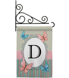 Butterflies D Initial - Bugs & Frogs Garden Friends Vertical Impressions Decorative Flags HG130134 Made In USA