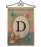 Butterflies D Initial - Bugs & Frogs Garden Friends Vertical Impressions Decorative Flags HG130134 Made In USA