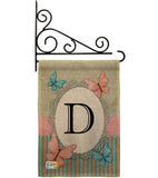 Butterflies D Initial - Bugs & Frogs Garden Friends Vertical Impressions Decorative Flags HG130134 Made In USA