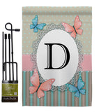 Butterflies D Initial - Bugs & Frogs Garden Friends Vertical Impressions Decorative Flags HG130134 Made In USA