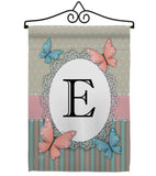 Butterflies E Initial - Bugs & Frogs Garden Friends Vertical Impressions Decorative Flags HG130135 Made In USA