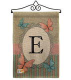 Butterflies E Initial - Bugs & Frogs Garden Friends Vertical Impressions Decorative Flags HG130135 Made In USA