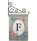 Butterflies F Initial - Bugs & Frogs Garden Friends Vertical Impressions Decorative Flags HG130136 Made In USA