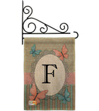 Butterflies F Initial - Bugs & Frogs Garden Friends Vertical Impressions Decorative Flags HG130136 Made In USA