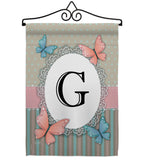 Butterflies G Initial - Bugs & Frogs Garden Friends Vertical Impressions Decorative Flags HG130137 Made In USA