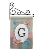 Butterflies G Initial - Bugs & Frogs Garden Friends Vertical Impressions Decorative Flags HG130137 Made In USA