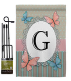 Butterflies G Initial - Bugs & Frogs Garden Friends Vertical Impressions Decorative Flags HG130137 Made In USA