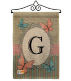 Butterflies G Initial - Bugs & Frogs Garden Friends Vertical Impressions Decorative Flags HG130137 Made In USA