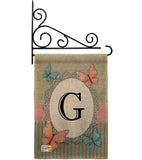 Butterflies G Initial - Bugs & Frogs Garden Friends Vertical Impressions Decorative Flags HG130137 Made In USA