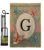 Butterflies G Initial - Bugs & Frogs Garden Friends Vertical Impressions Decorative Flags HG130137 Made In USA