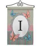 Butterflies I Initial - Bugs & Frogs Garden Friends Vertical Impressions Decorative Flags HG130139 Made In USA