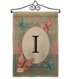 Butterflies I Initial - Bugs & Frogs Garden Friends Vertical Impressions Decorative Flags HG130139 Made In USA