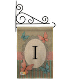 Butterflies I Initial - Bugs & Frogs Garden Friends Vertical Impressions Decorative Flags HG130139 Made In USA