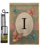 Butterflies I Initial - Bugs & Frogs Garden Friends Vertical Impressions Decorative Flags HG130139 Made In USA