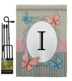 Butterflies I Initial - Bugs & Frogs Garden Friends Vertical Impressions Decorative Flags HG130139 Made In USA