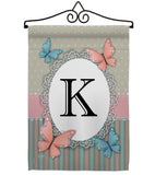 Butterflies K Initial - Bugs & Frogs Garden Friends Vertical Impressions Decorative Flags HG130141 Made In USA