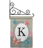 Butterflies K Initial - Bugs & Frogs Garden Friends Vertical Impressions Decorative Flags HG130141 Made In USA